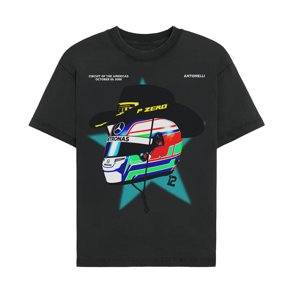 Antonelli Cowboy Helmet Tee - Black front