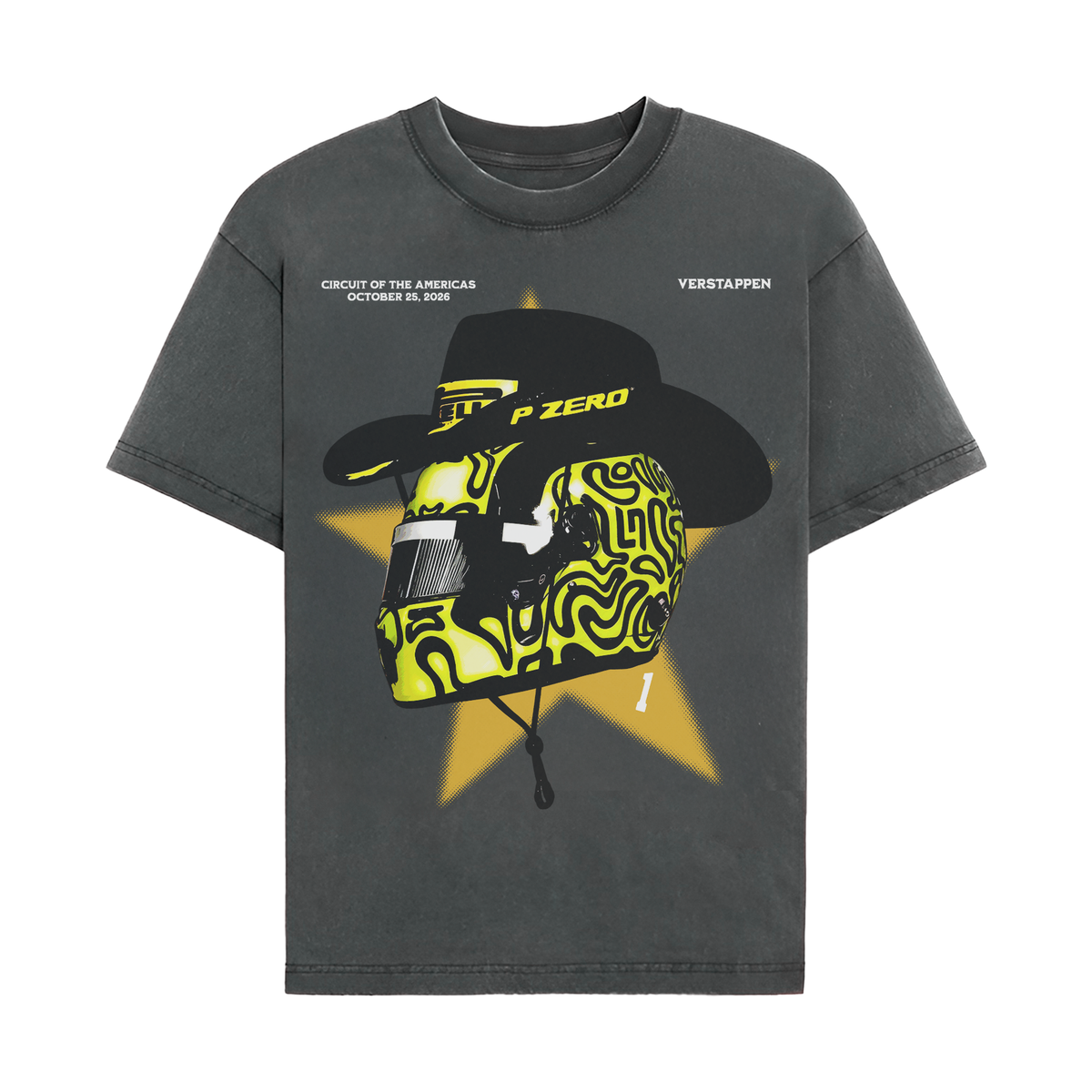 Lando Cowboy Helmet Tee - Washed Black front