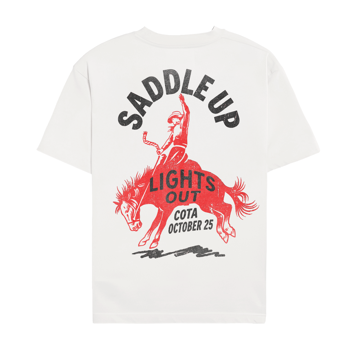 Saddle Up Lights Out Graphic Tee - White back