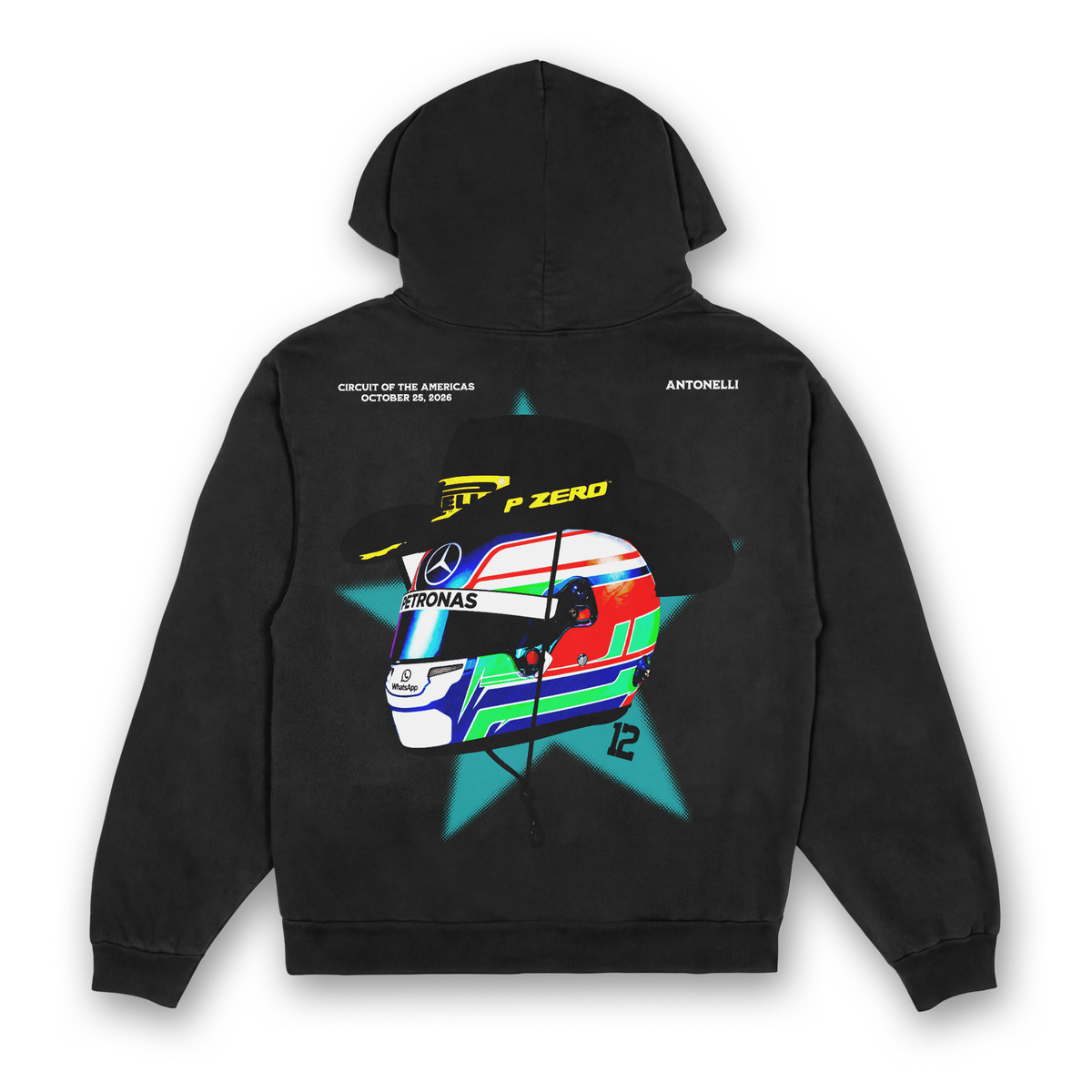 Antonelli Cowboy Helmet Hoodie - Black back