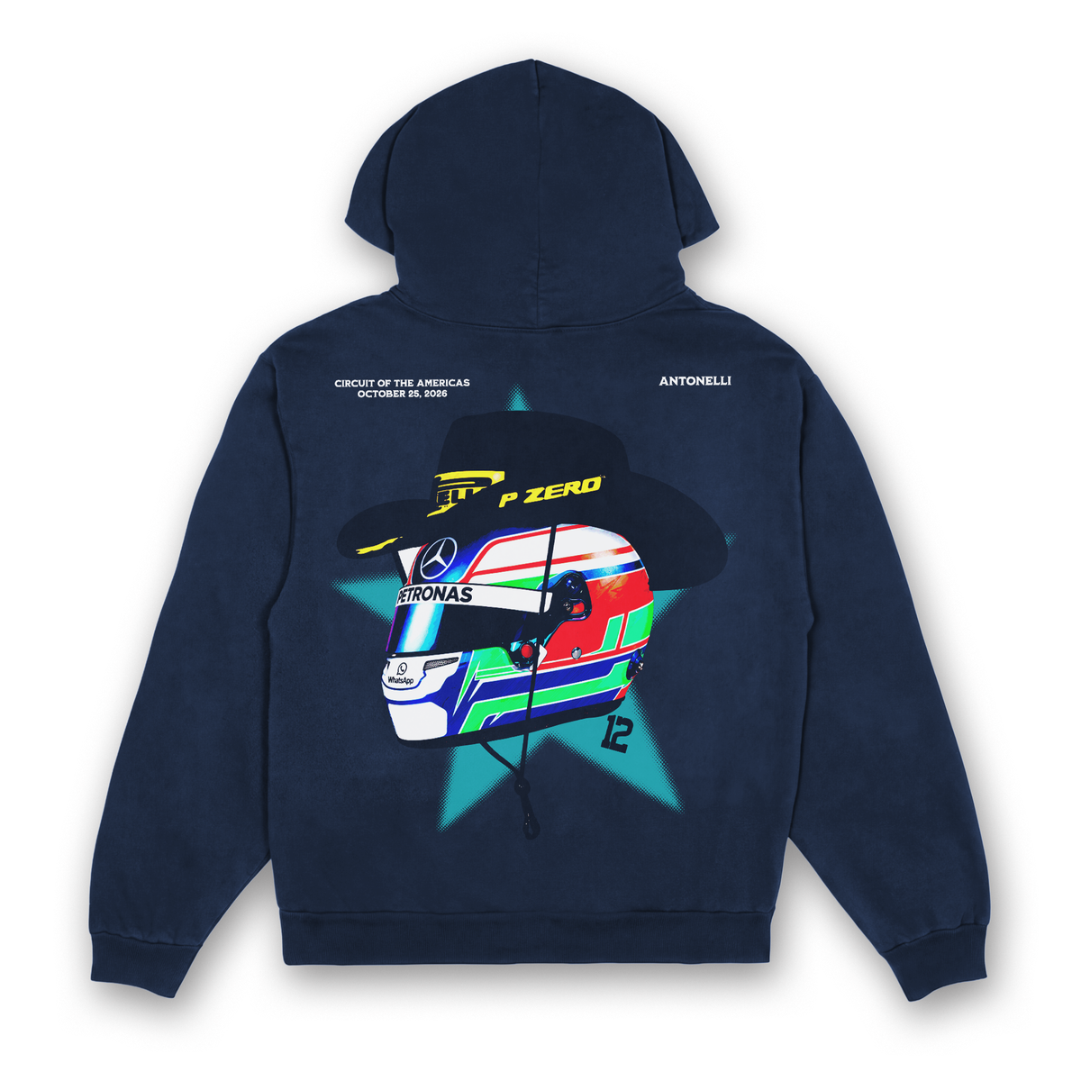 Antonelli Cowboy Helmet Hoodie - Navy back