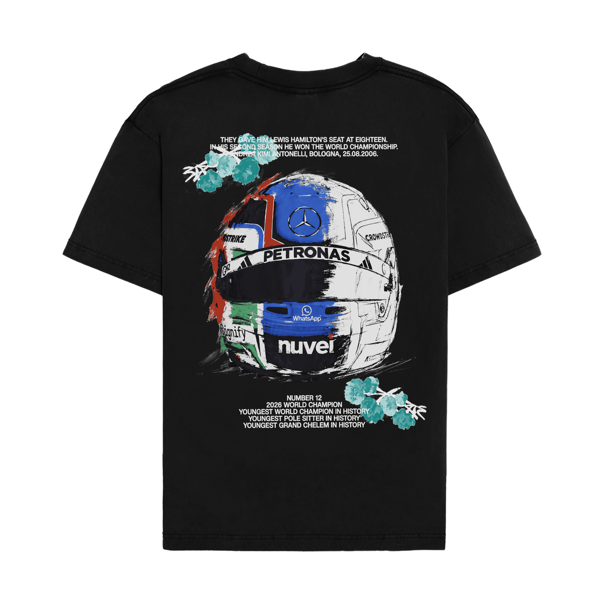 Antonelli Floral Helmet Tee - Black back