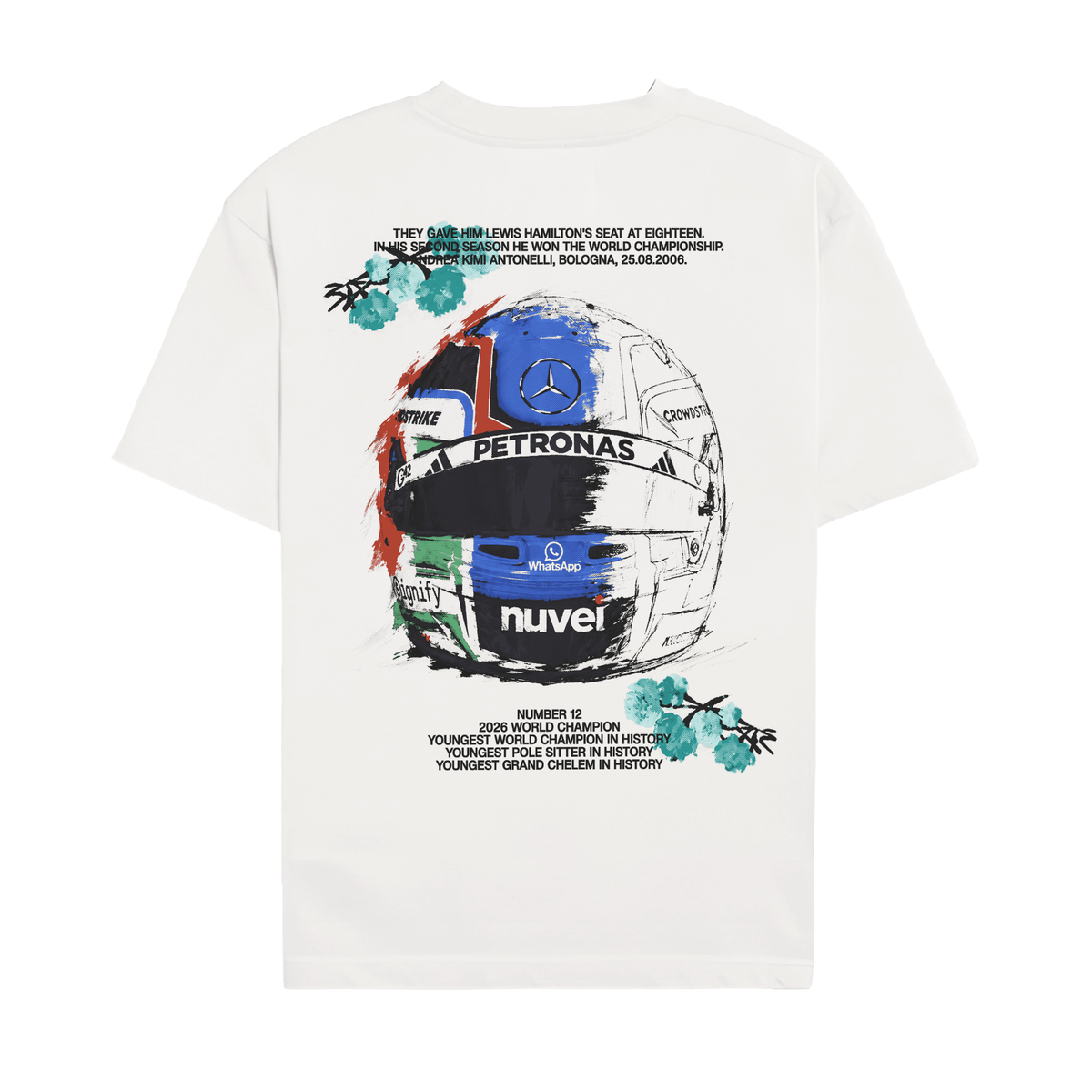 Antonelli Floral Helmet Tee - White back
