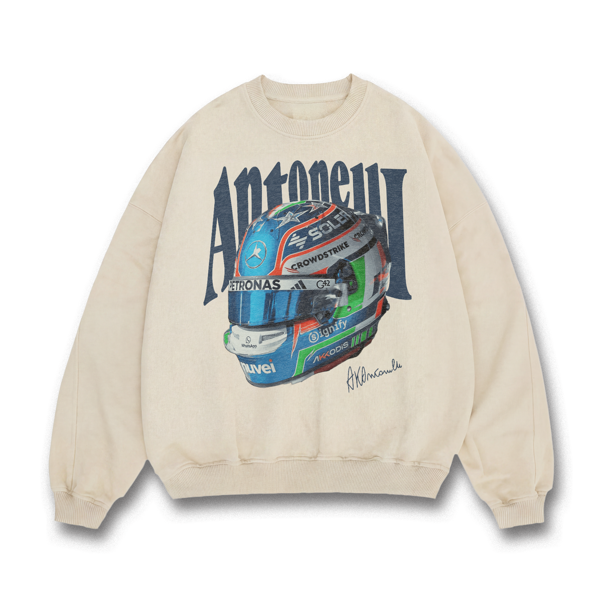 Antonelli Helmet Crewneck - Sand front