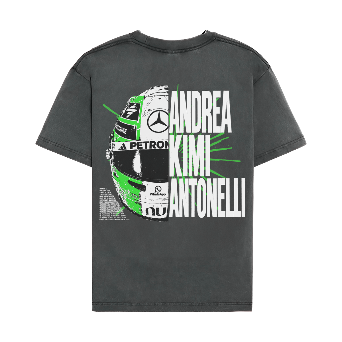 Antonelli Split Helmet Tee - Washed Black back