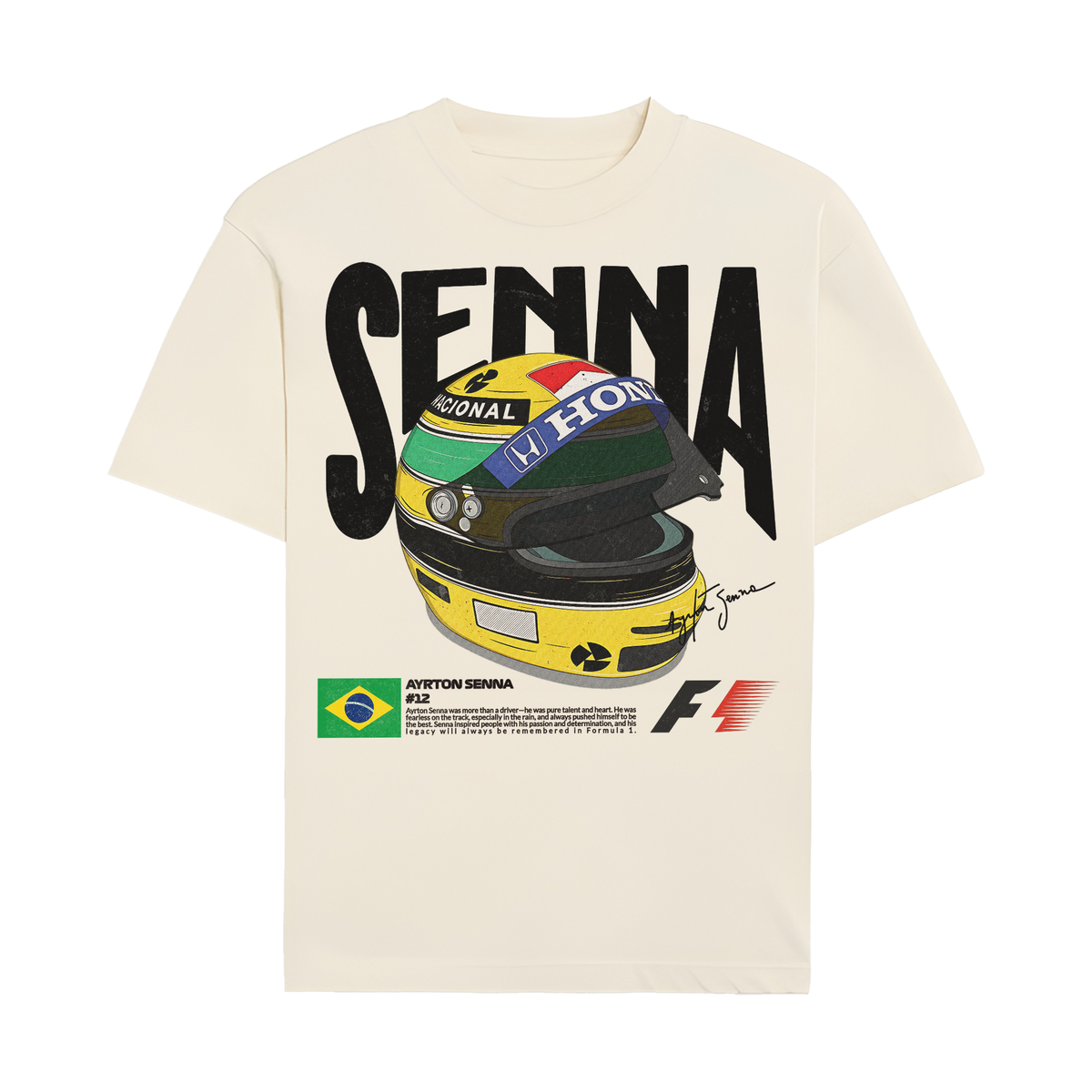 Ayrton Senna T-shirt - Off-White front