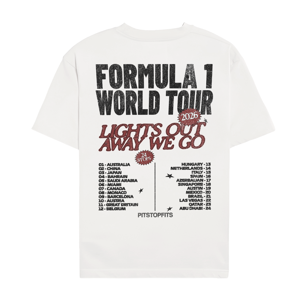 F1 World Tour 2026 Vintage Shirt - White back