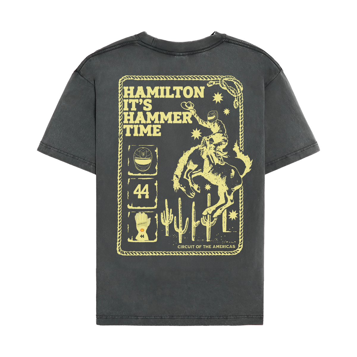 Hamilton Cowboy Tee - Washed Black back