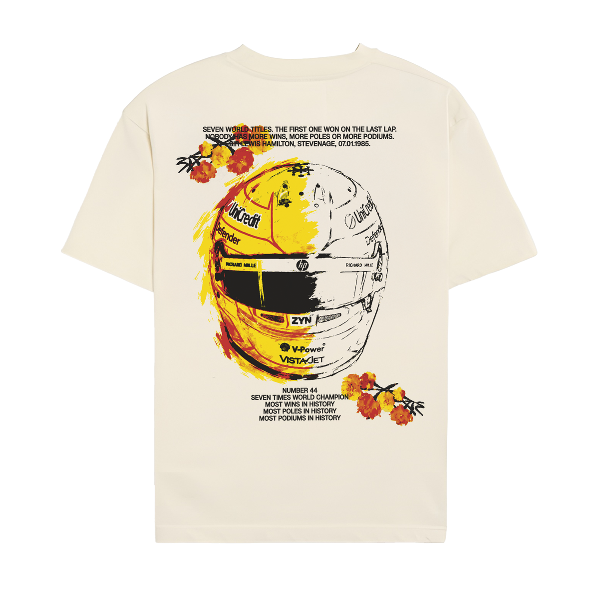 Hamilton Floral Helmet Tee - Off-White back