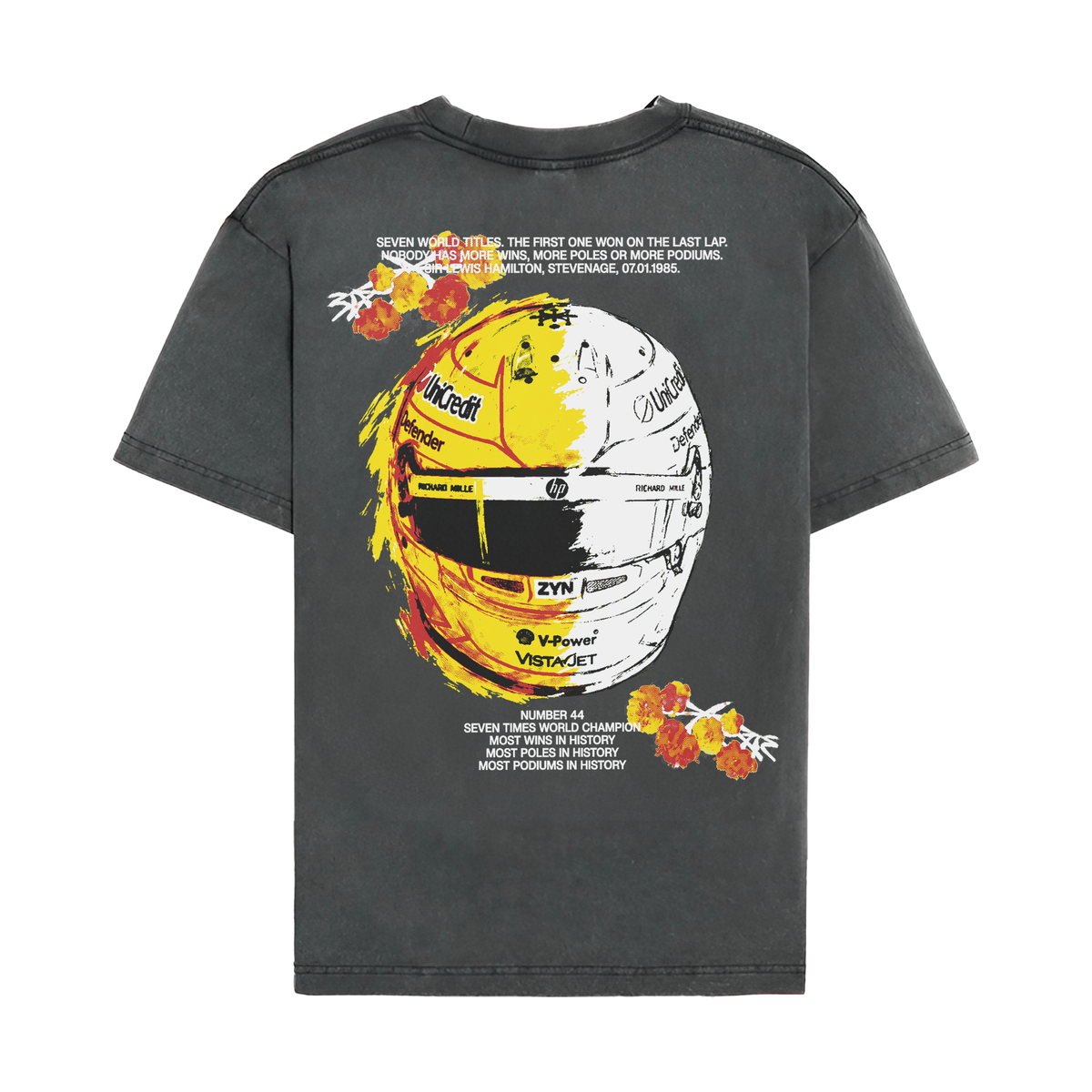 Hamilton Floral Helmet Tee - Washed Black back