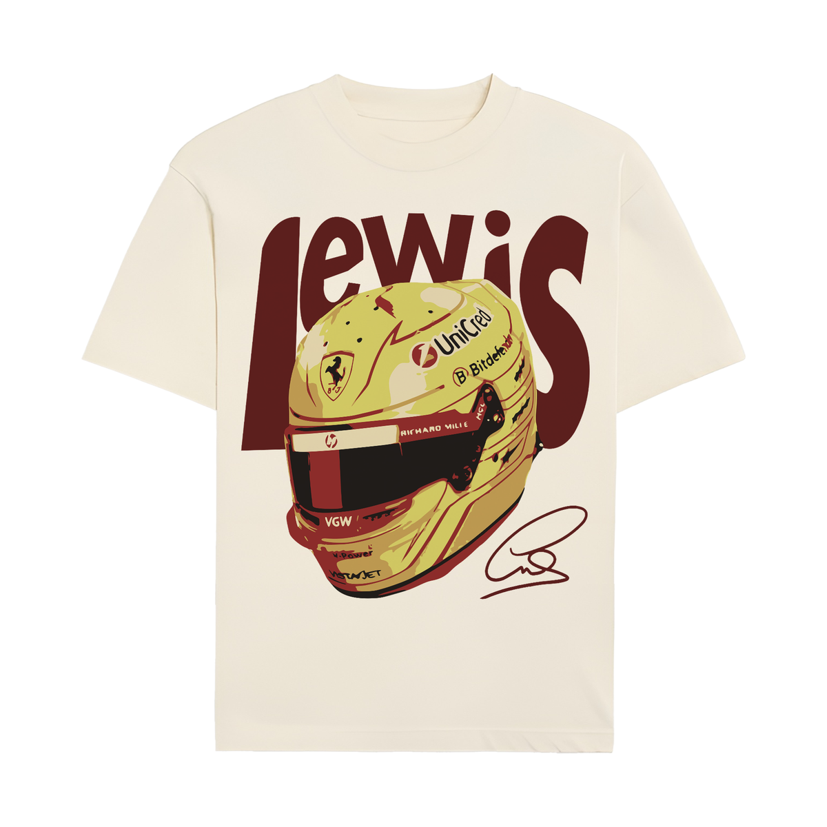 Hamilton Helmet Graphic T-shirt - Off-White front