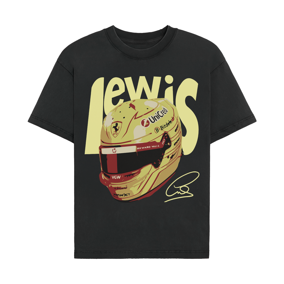 Hamilton Helmet Graphic T-shirt - Black front