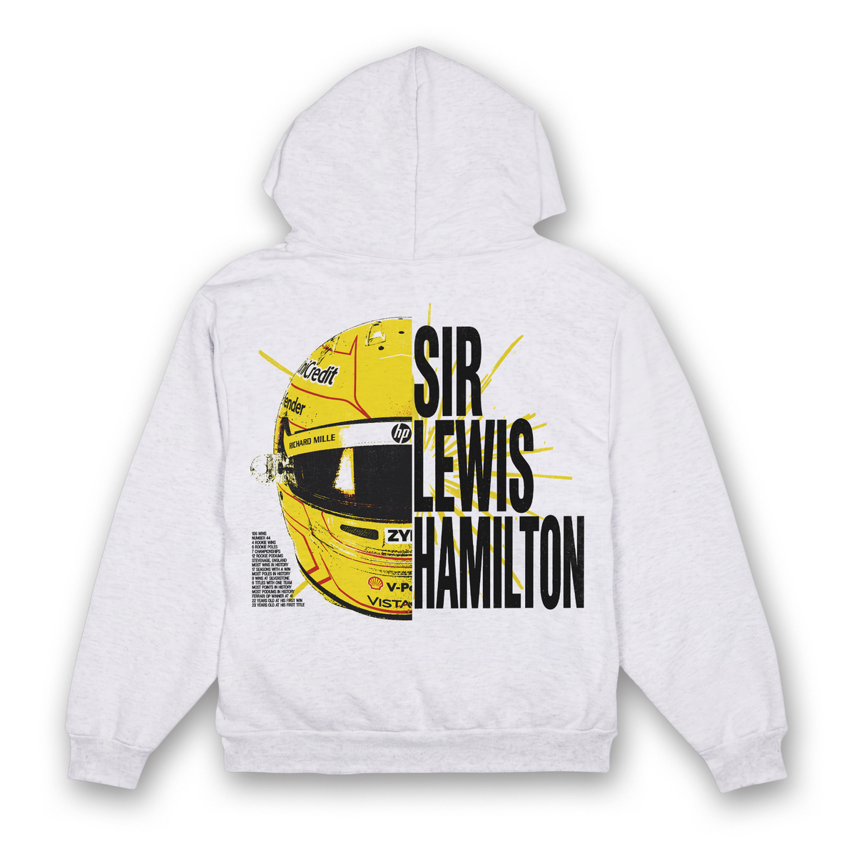 Hamilton Split Helmet Hoodie - Ash back