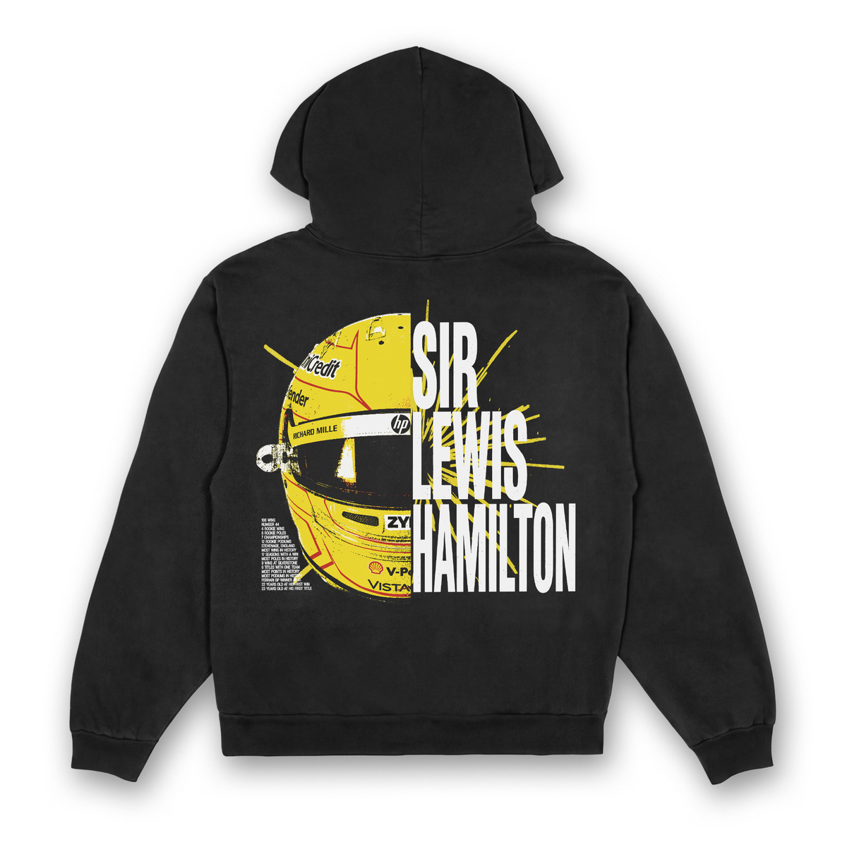 Hamilton Split Helmet Hoodie - Black back