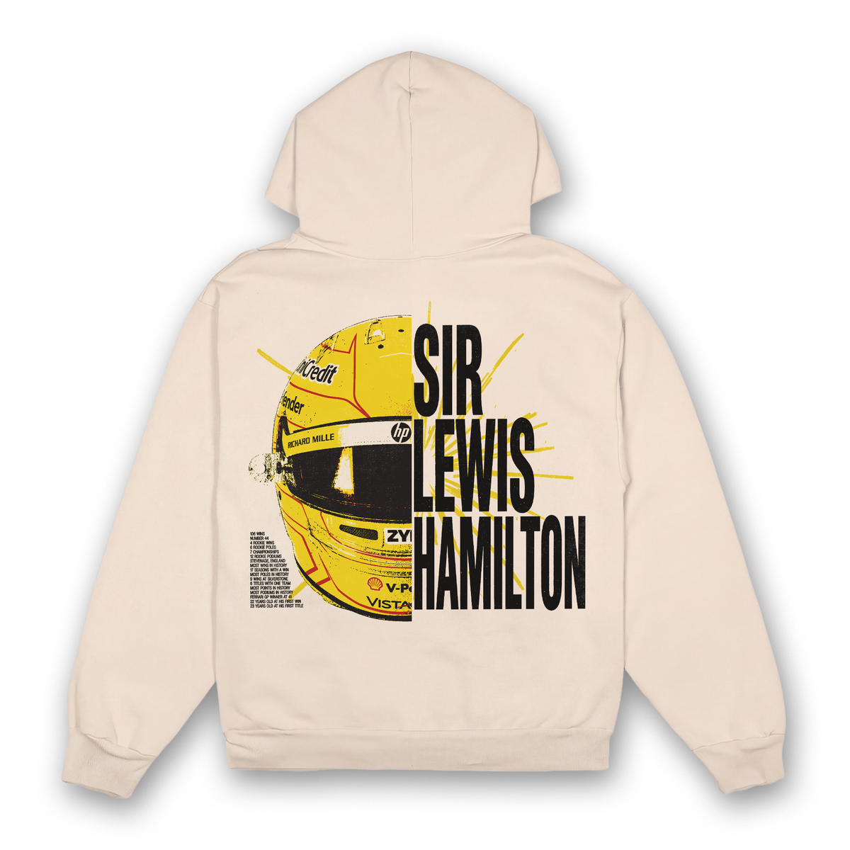 Hamilton Split Helmet Hoodie - Sand back