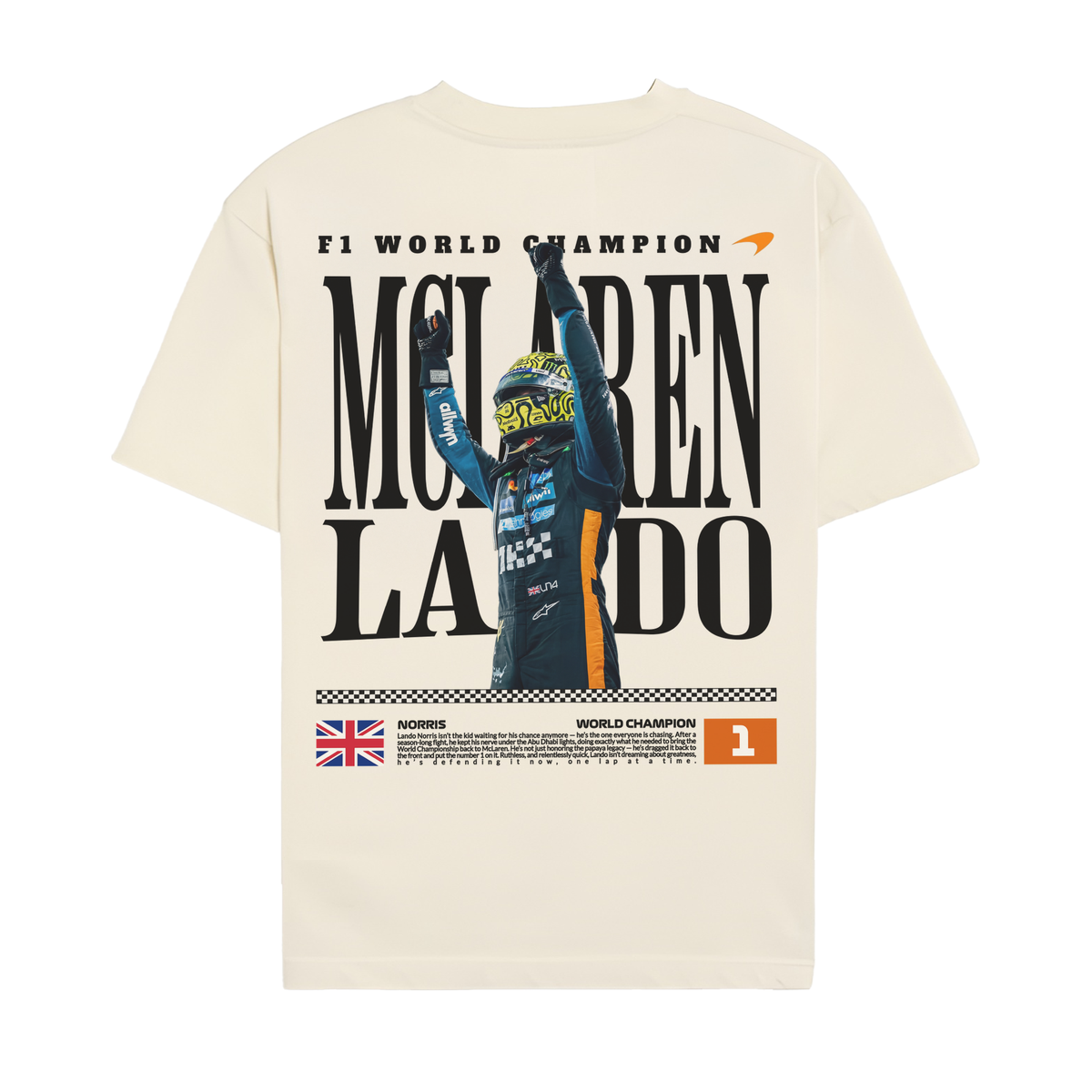 Lando 2025 Champion Legacy Tee - Off-White back