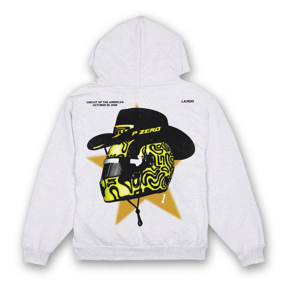 Lando Cowboy Helmet Hoodie - Ash back