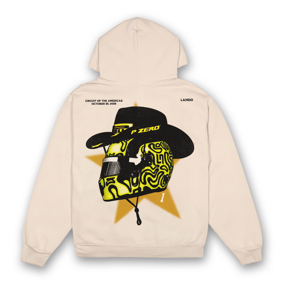 Lando Cowboy Helmet Hoodie - Sand back