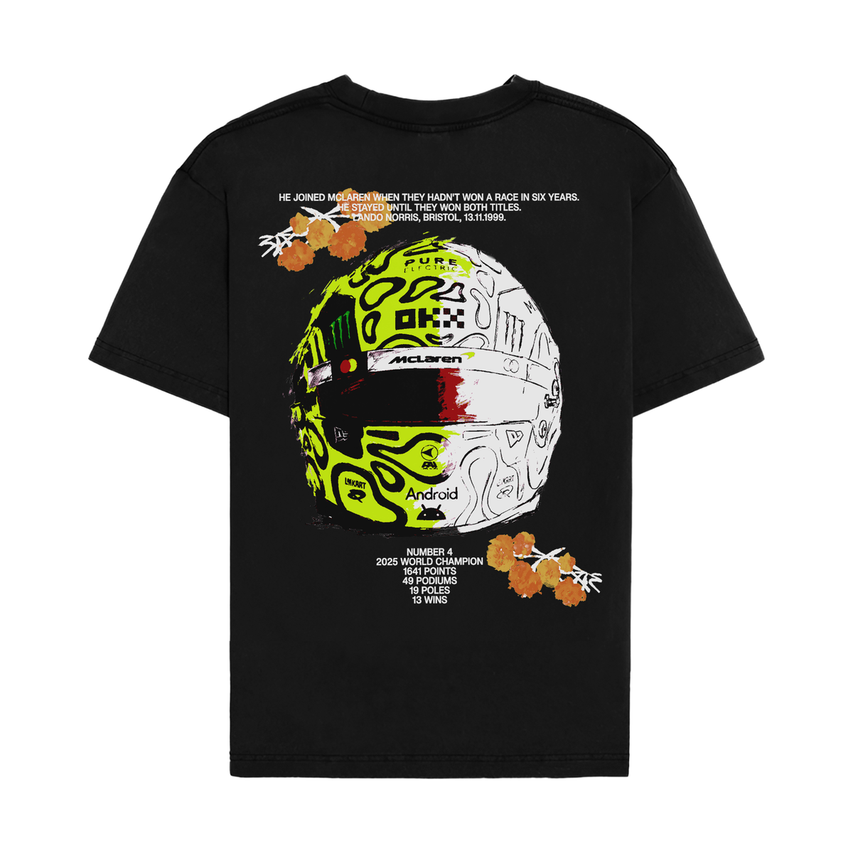 Lando Floral Helmet Tee - Black back
