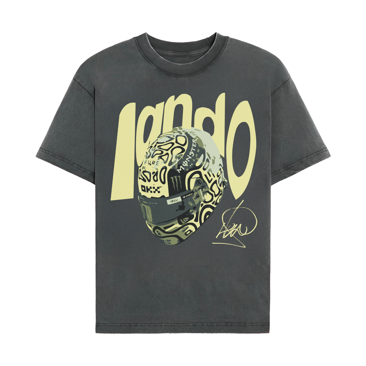 Lando Norris T-shirt - Washed Black front