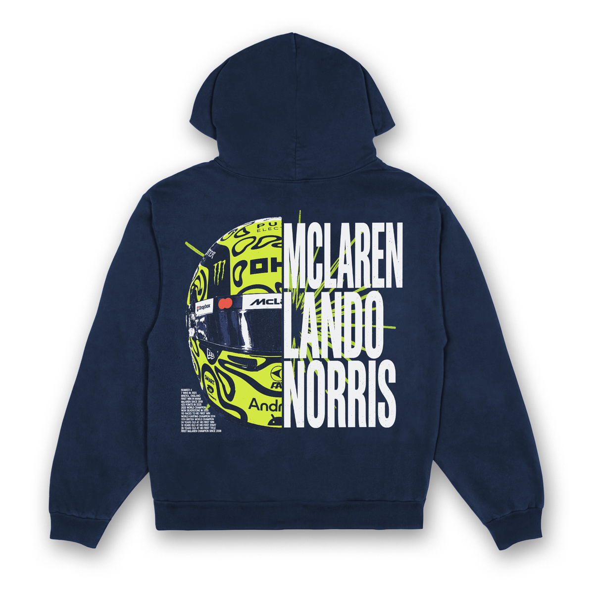 Lando Split Helmet Hoodie - Navy back