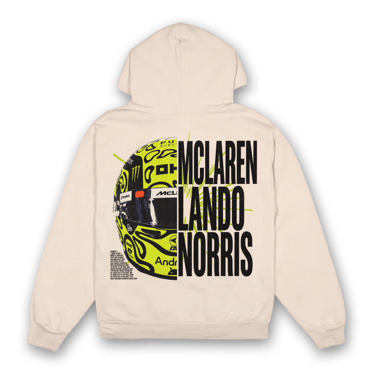 Lando Split Helmet Hoodie - Sand back