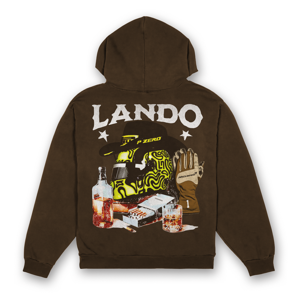 Lando Western V2 Hoodie - Dark Chocolate back