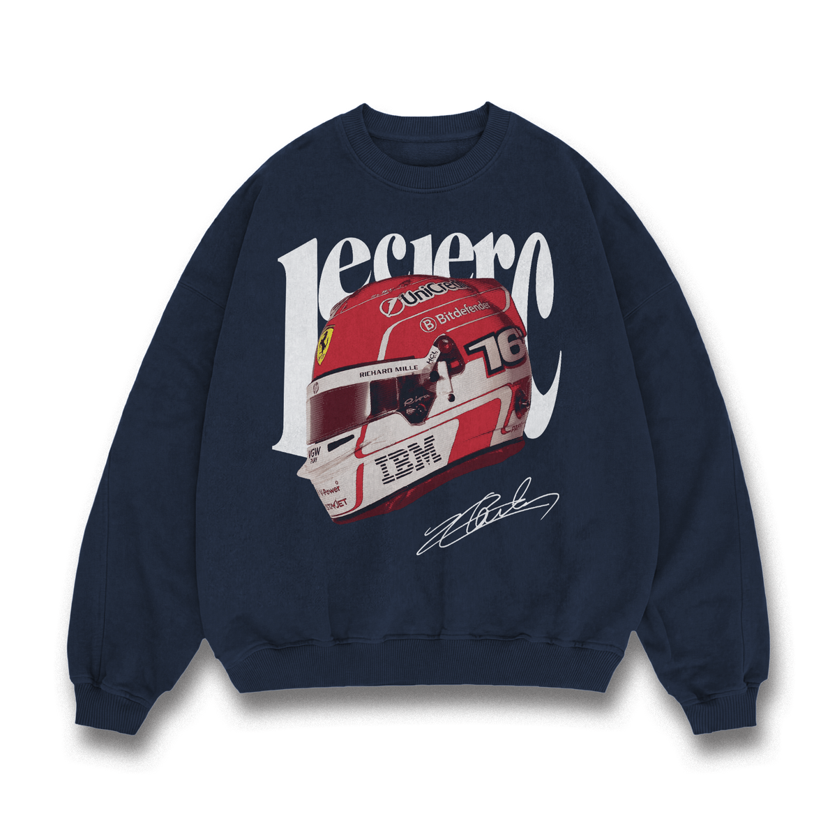 Leclerc Helmet Crewneck - Navy front