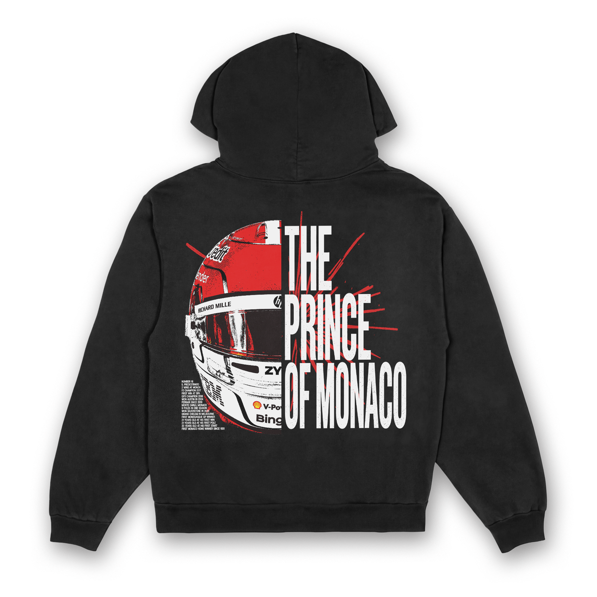 Leclerc Split Helmet Hoodie - Black back