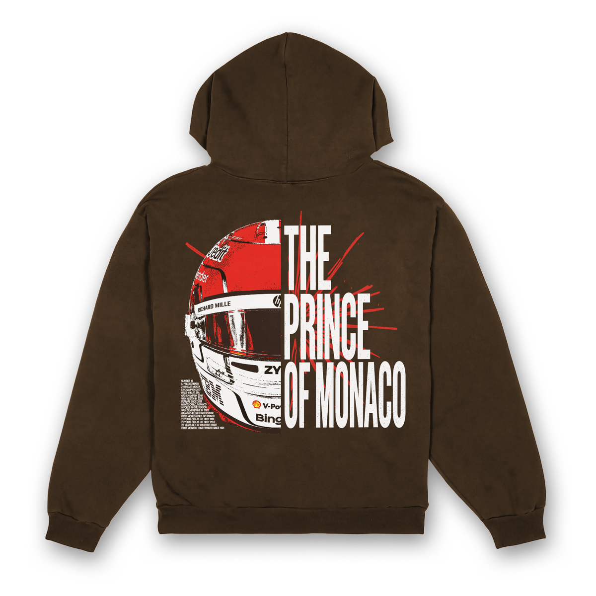 Leclerc Split Helmet Hoodie - Dark Chocolate back