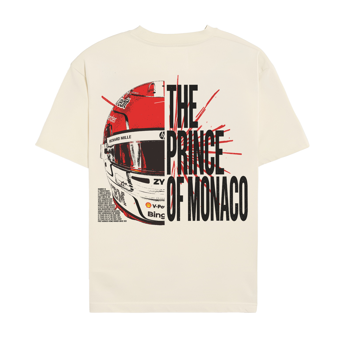 Leclerc Split Helmet Tee - Off-White back