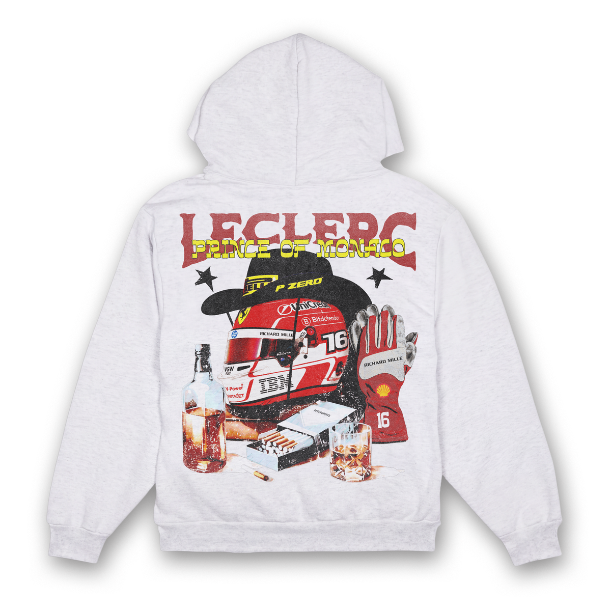 Leclerc Western V2 Hoodie - Ash back