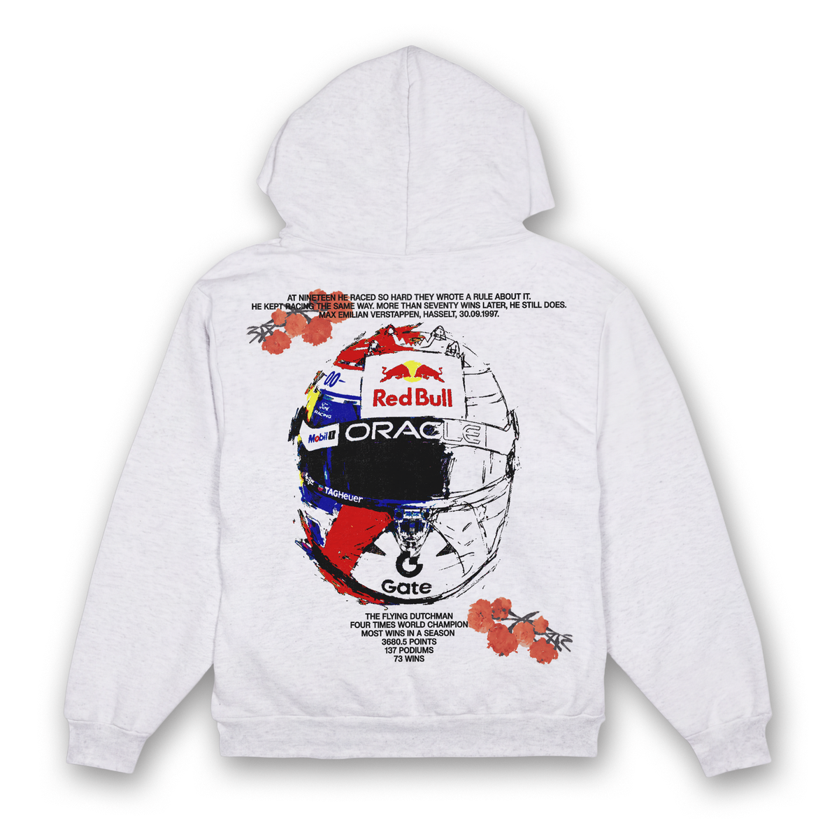 Max Floral Helmet Hoodie - Ash back