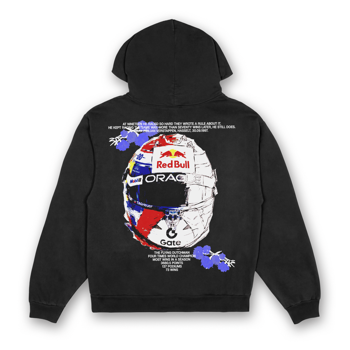 Max Floral Helmet Hoodie - Black back