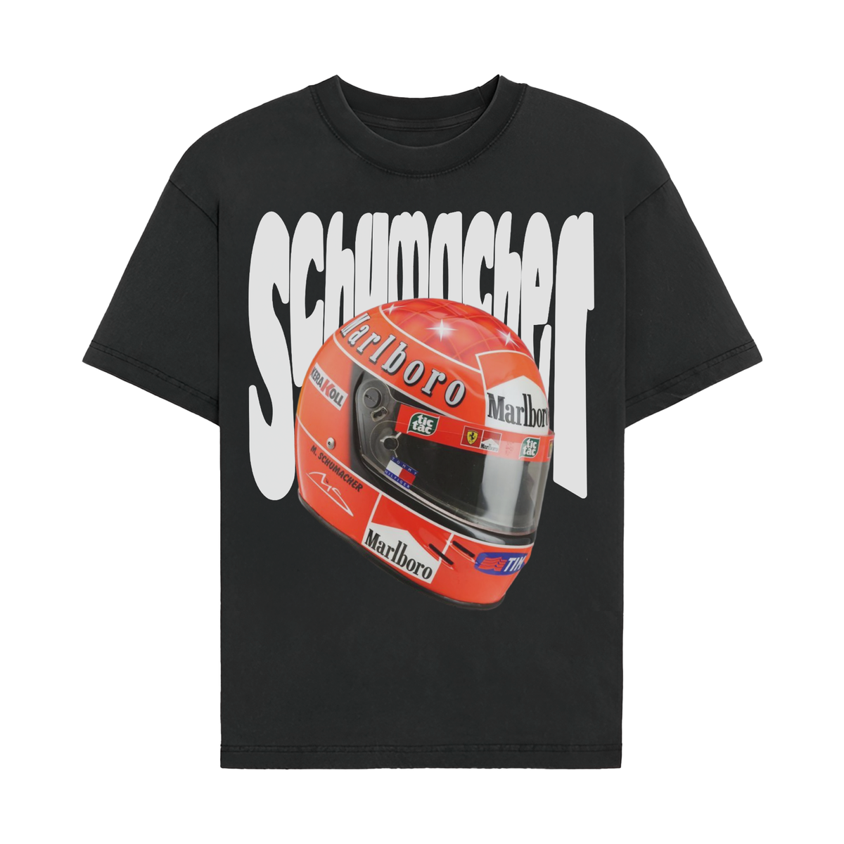 Michael Schumacher Helmet Graphic T-shirt - Black front