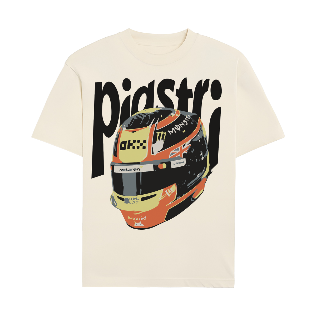 Piastri 2.0 Helmet Graphic T-shirt - Off-White front