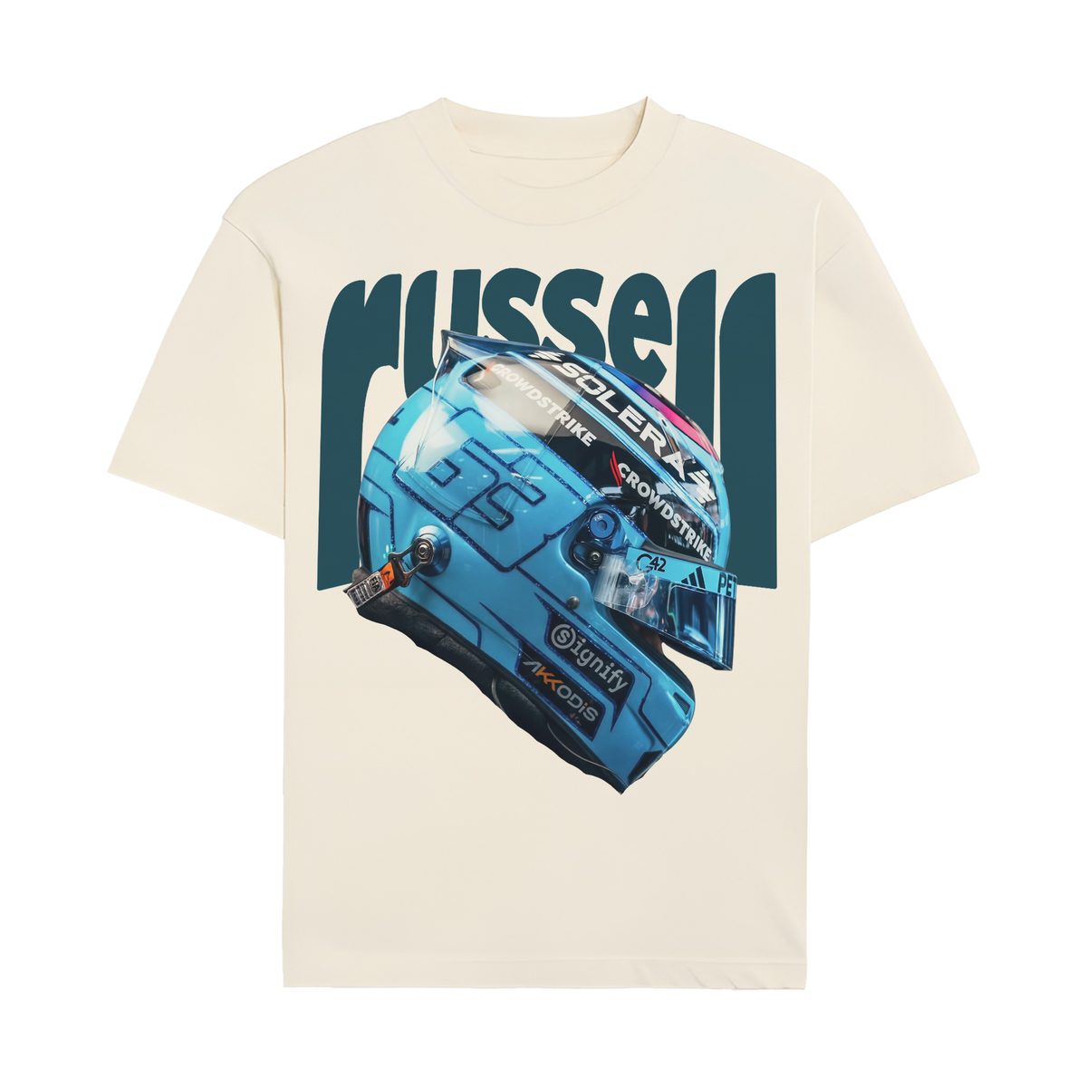 Russell Helmet Tee - Off-White front
