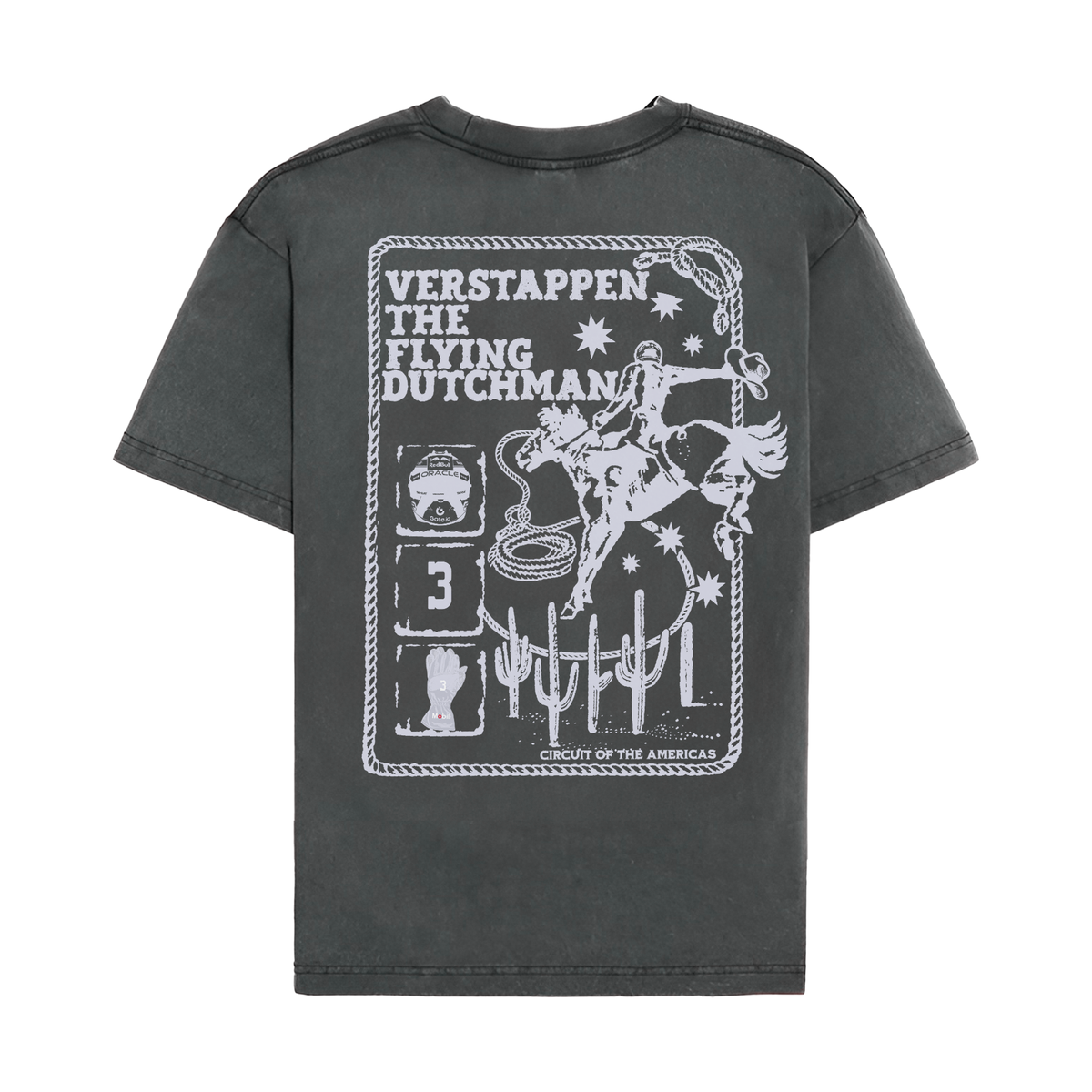 Verstappen Cowboy Tee - Washed Black back