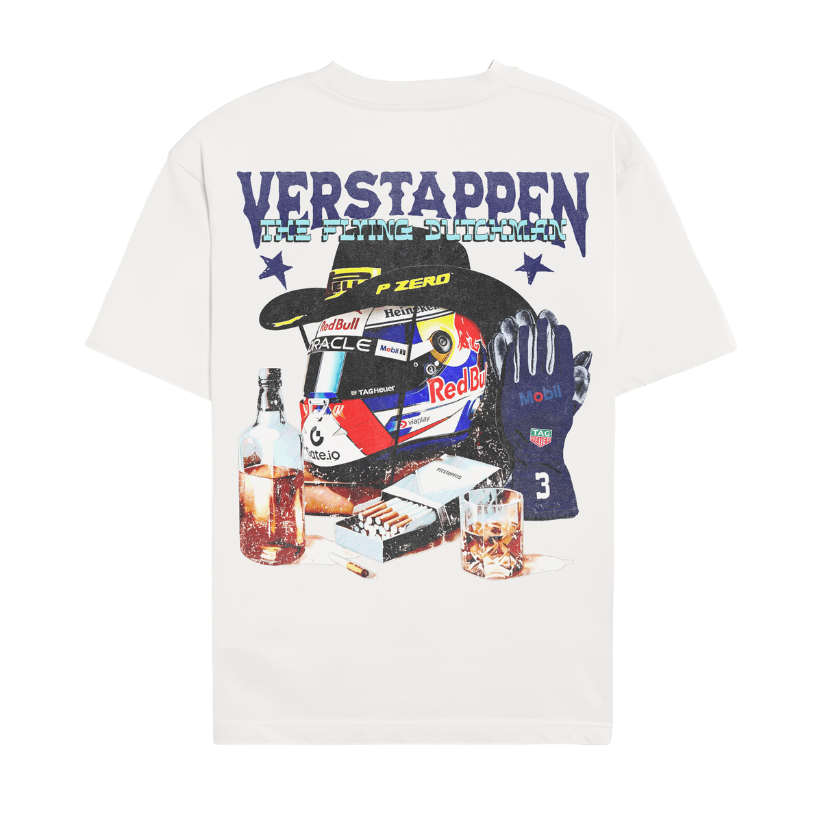 Verstappen Western V2 Tee - White back