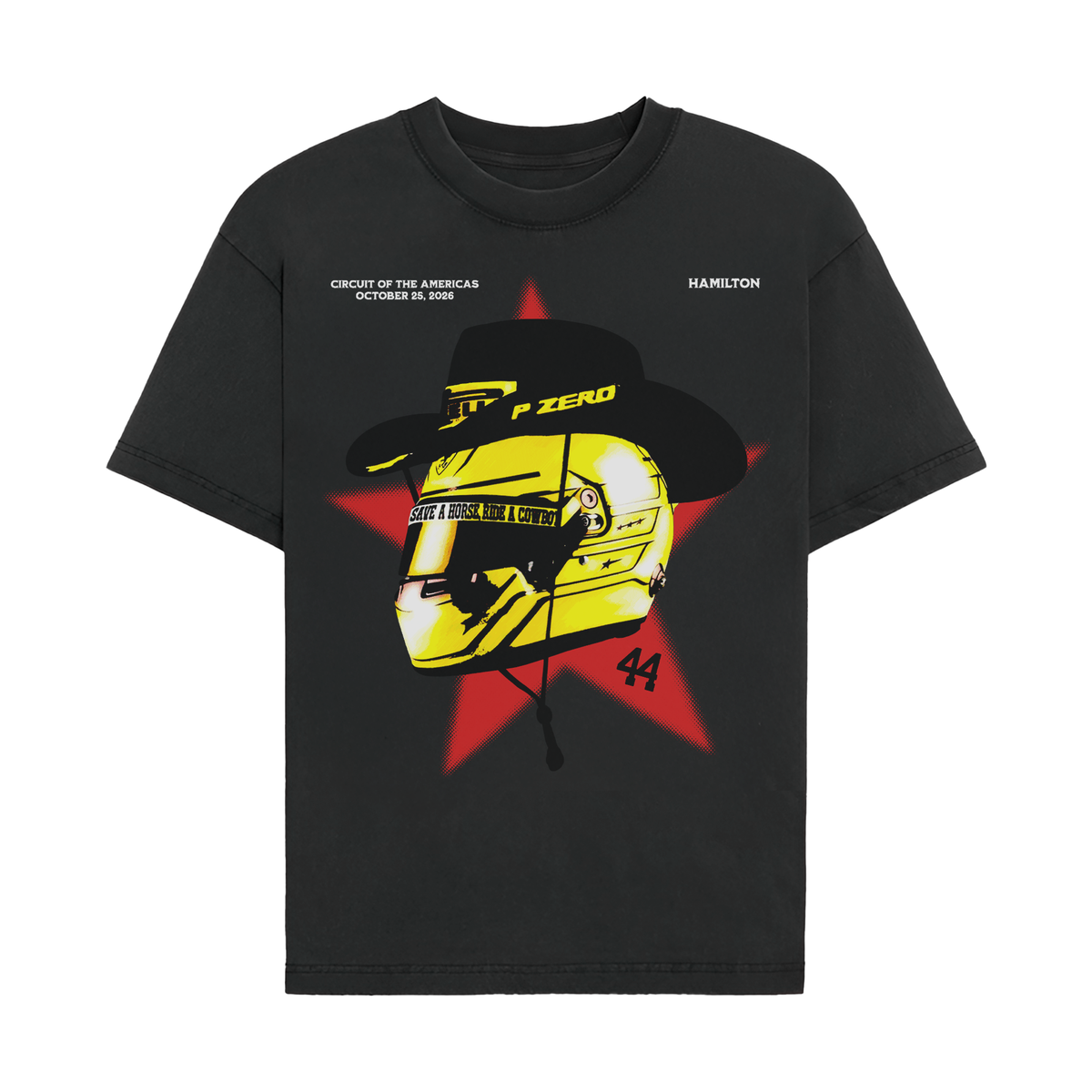 Hamilton Cowboy Helmet Tee - Black front