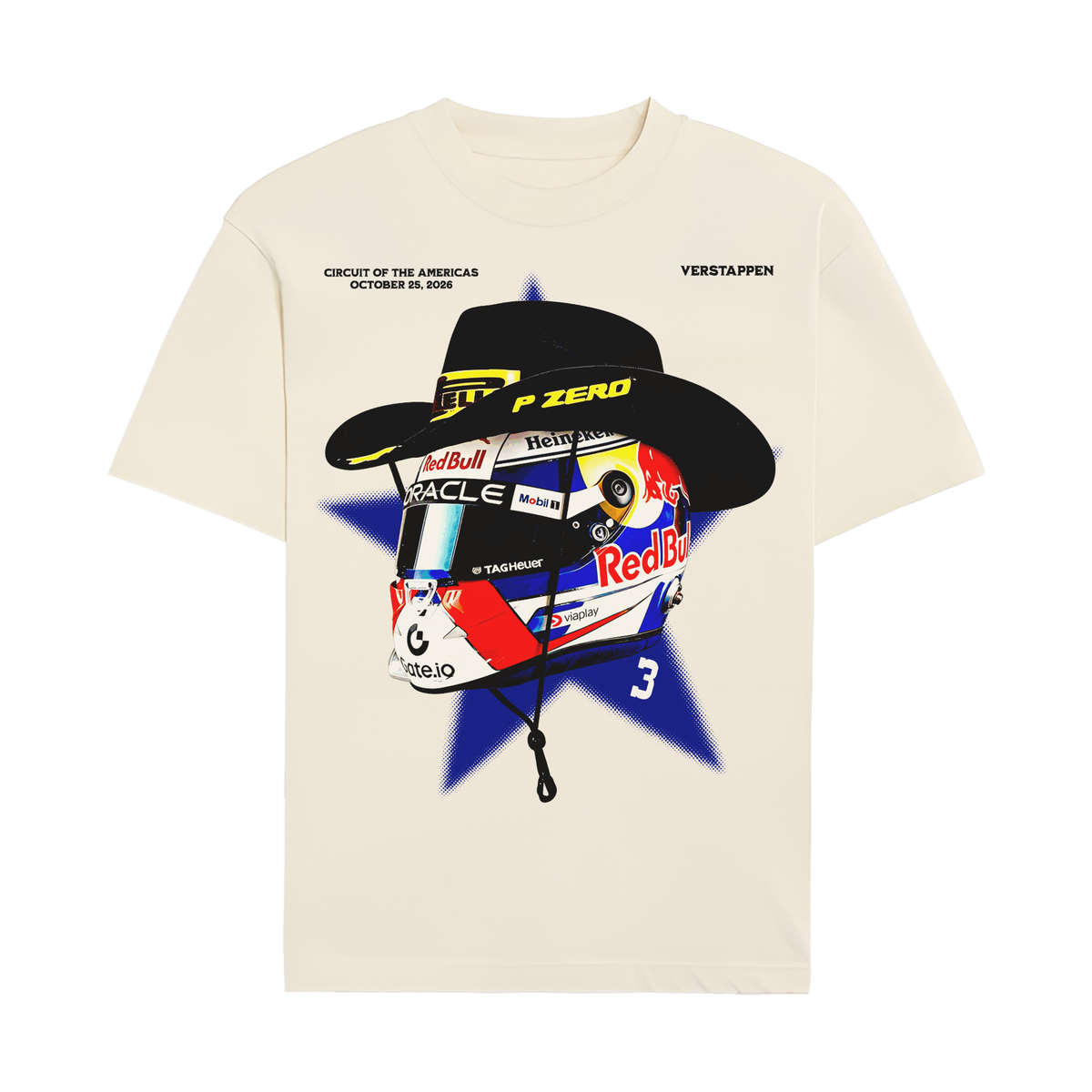 Max Cowboy Helmet Tee - Off-White front