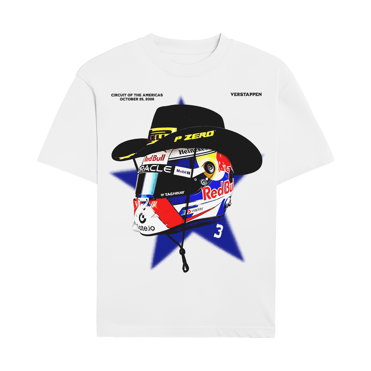 Max Cowboy Helmet Tee - White front
