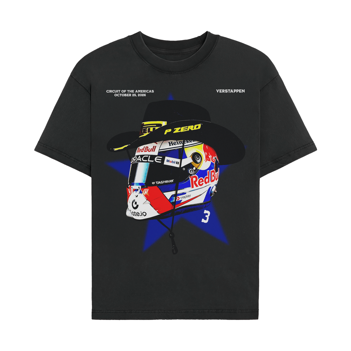 Max Cowboy Helmet Tee - Black front