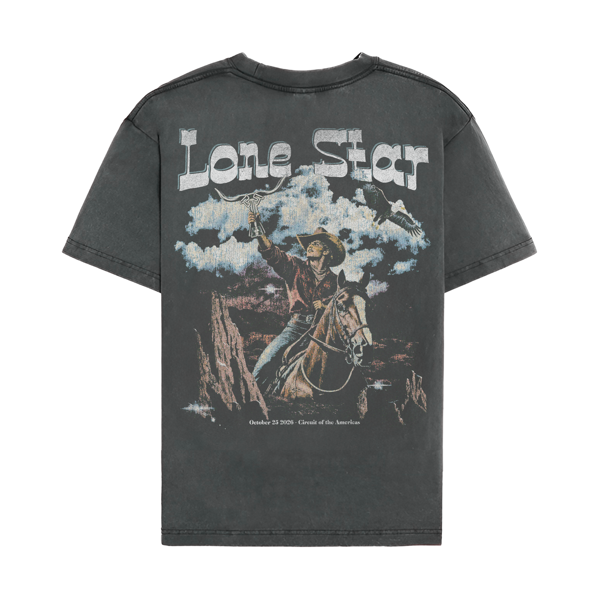Lone Star Austin Trophy Graphic Tee - Washed Black back