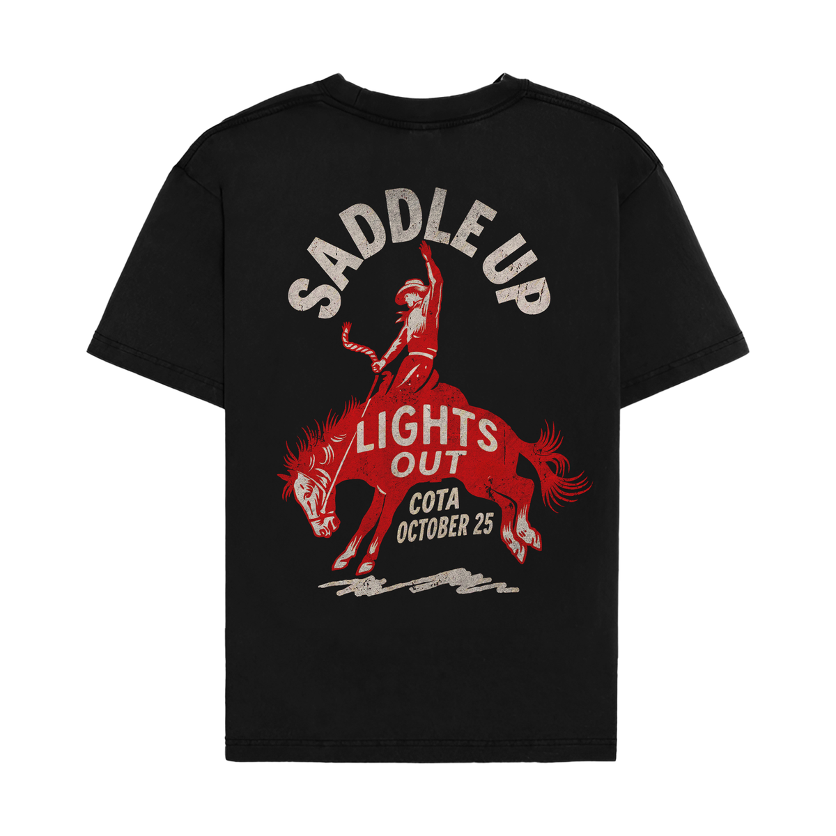 Saddle Up Lights Out Graphic Tee - Black back