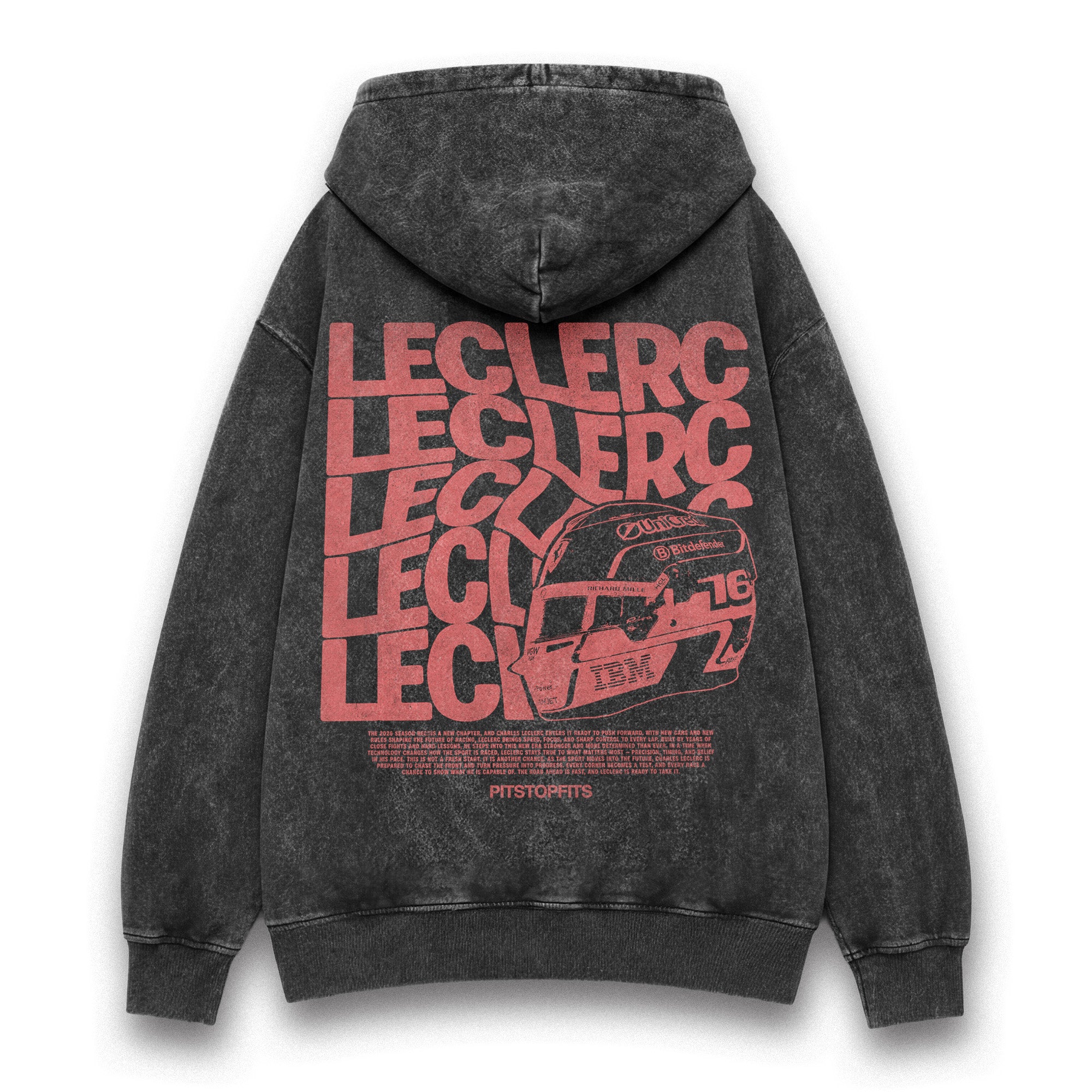 Leclerc Driver Helmet Washed Hoodie