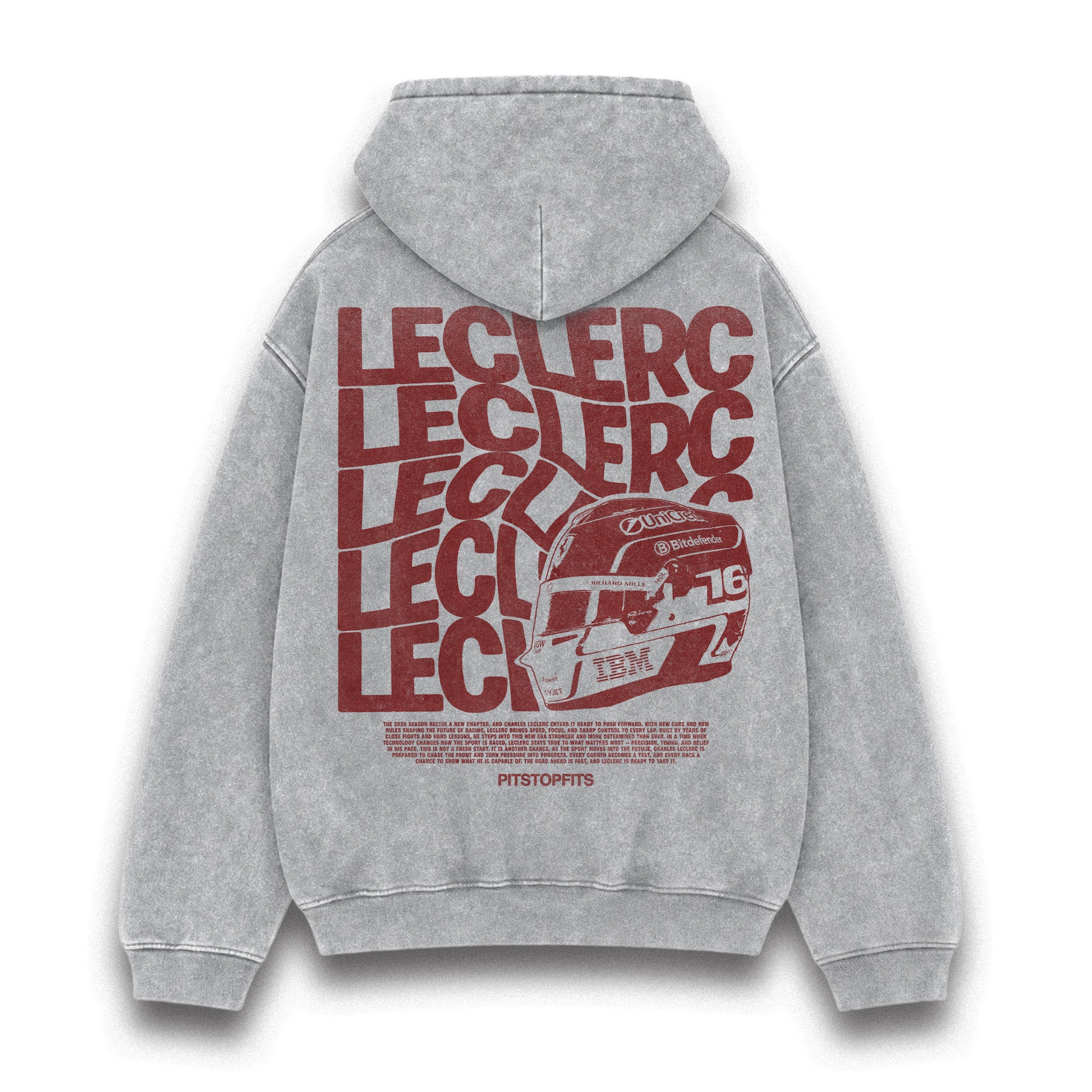 Leclerc Driver Helmet Washed Hoodie