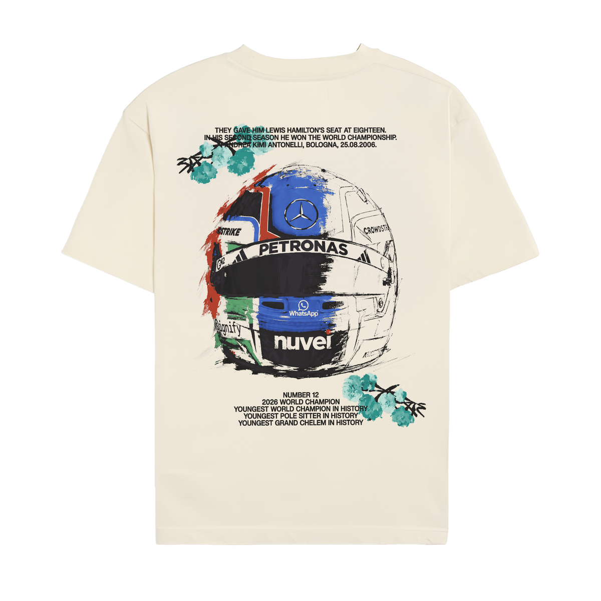 Antonelli Floral Helmet Tee - Off-White back