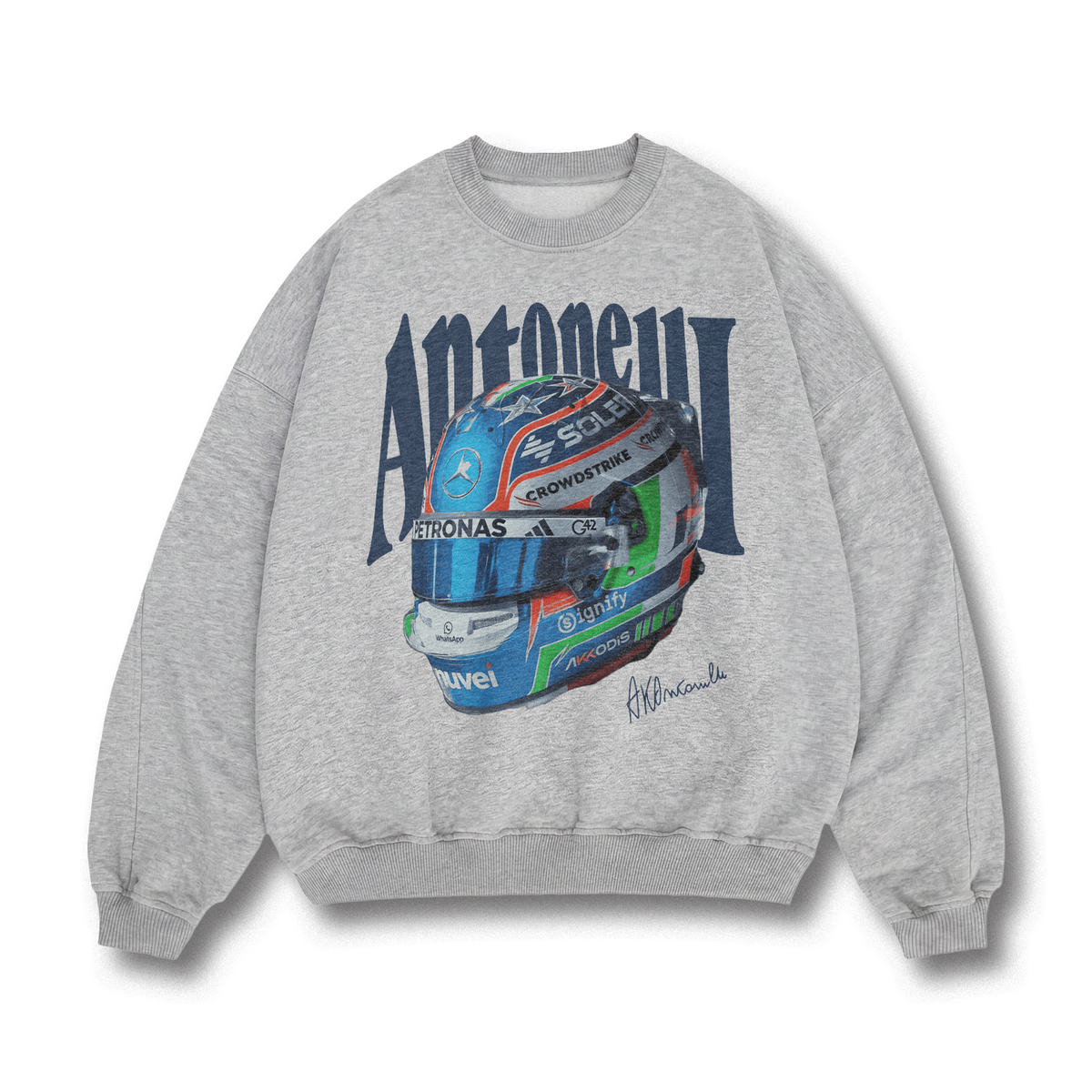 Antonelli Helmet Crewneck - Sport Grey front