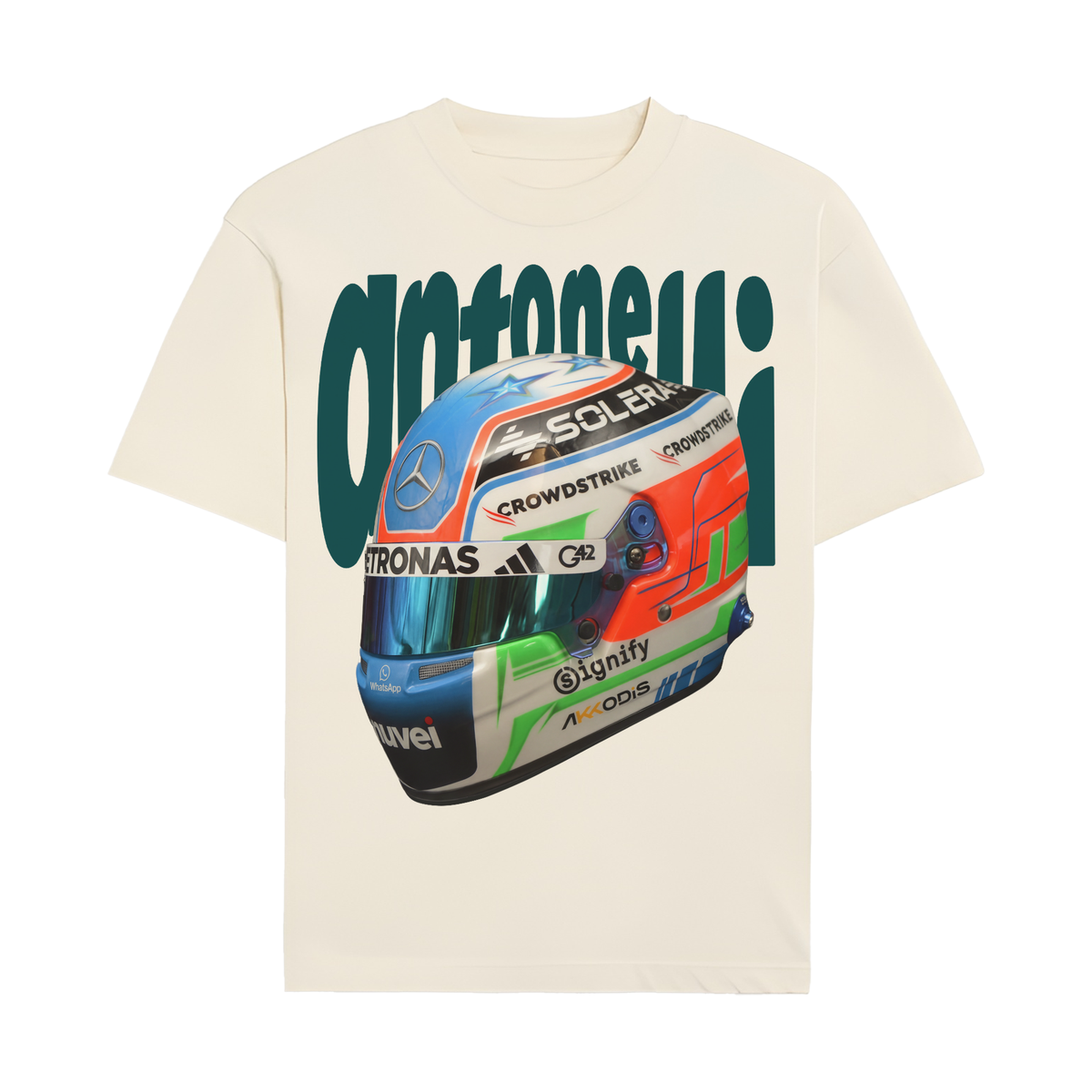 Antonelli Helmet Tee - Off-White front